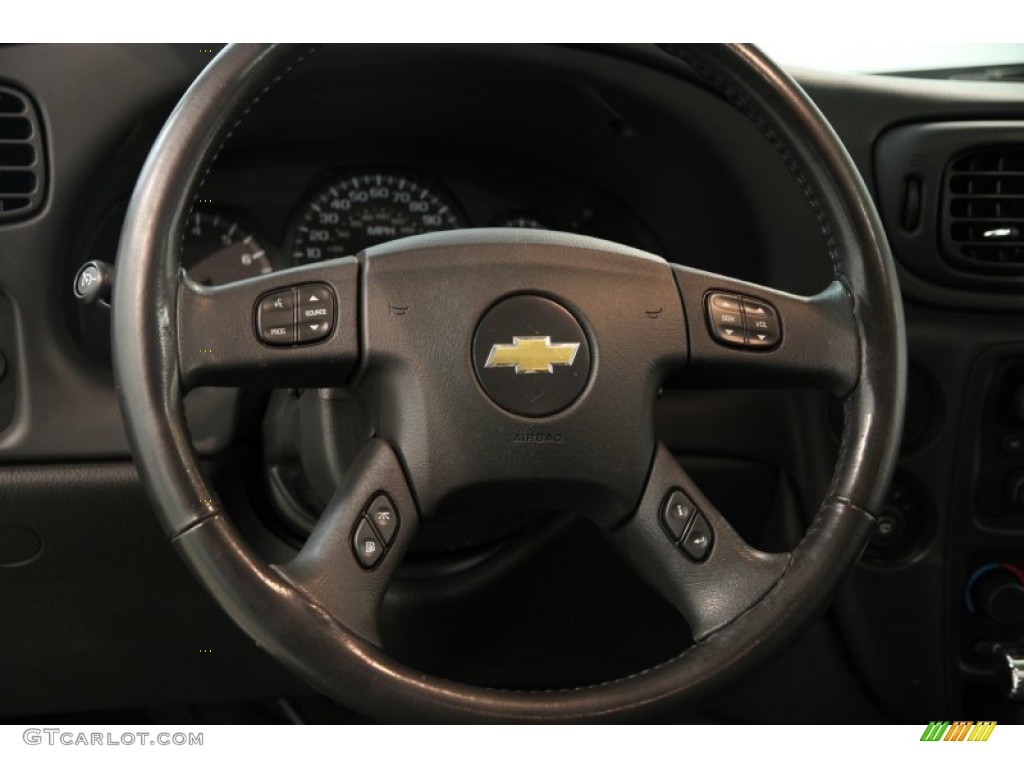 2008 Chevrolet TrailBlazer LT 4x4 Ebony Steering Wheel Photo #86193590