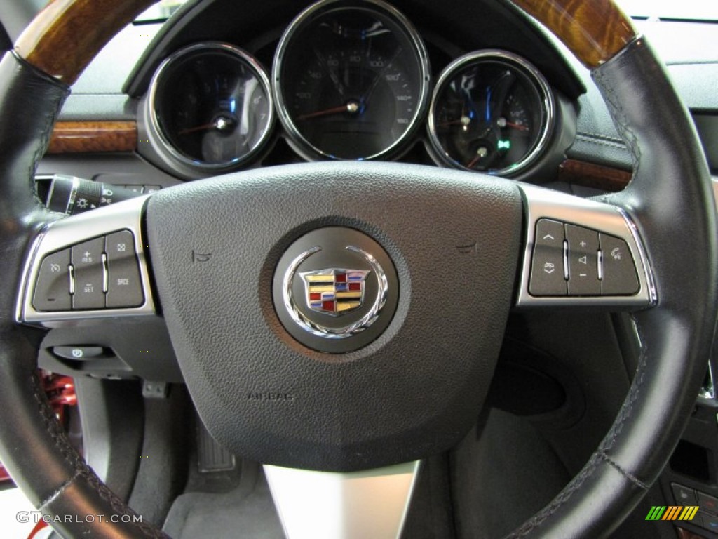 2010 Cadillac CTS 3.0 Sedan Ebony Steering Wheel Photo #86199344