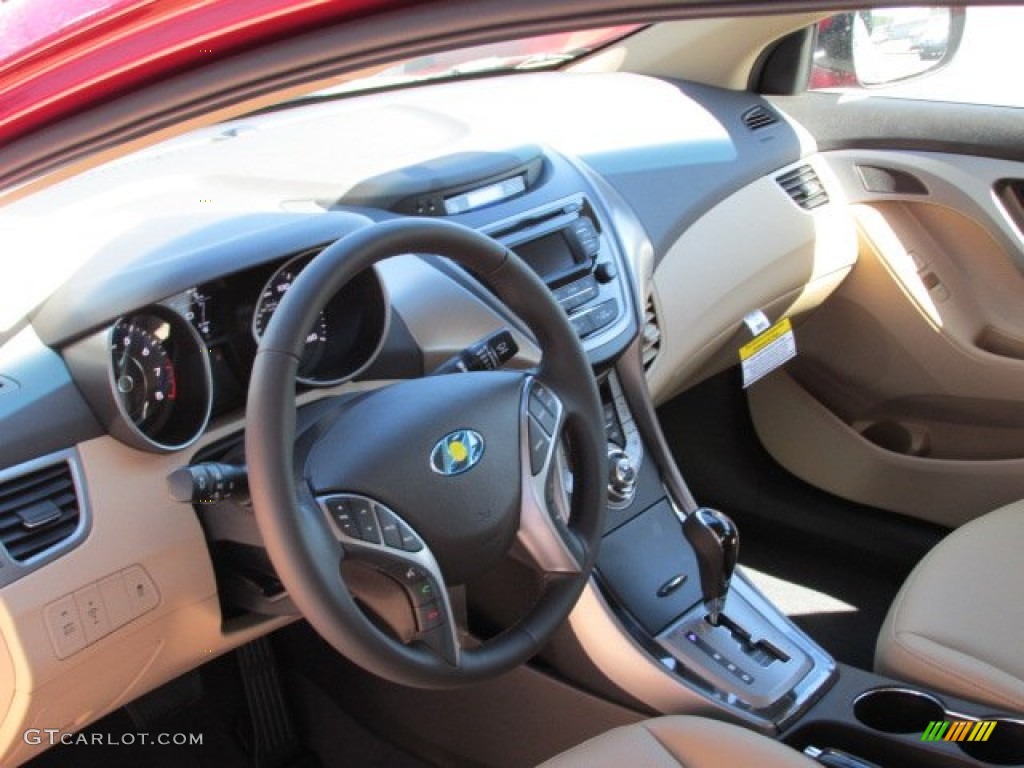 2013 Elantra Limited - Red / Beige photo #9