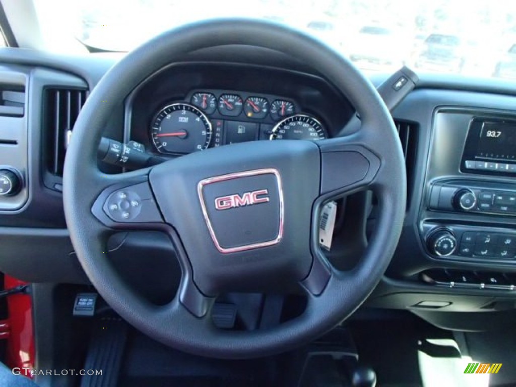 2014 GMC Sierra 1500 Regular Cab 4x4 Jet Black/Dark Ash Steering Wheel Photo #86211014