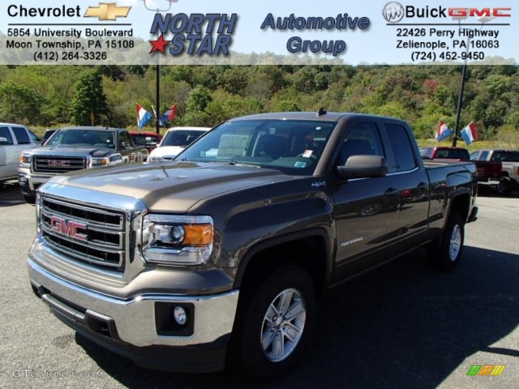 2014 Sierra 1500 SLE Double Cab 4x4 - Bronze Alloy Metallic / Jet Black photo #1