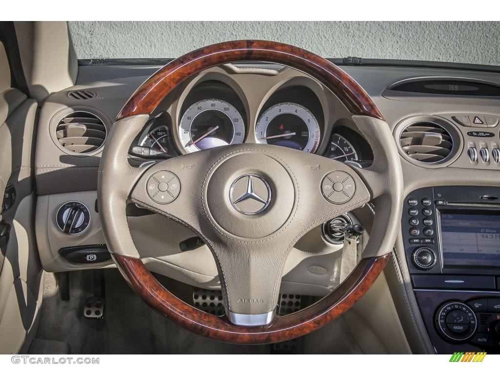 2009 Mercedes-Benz SL 550 Roadster Stone Steering Wheel Photo #86213030