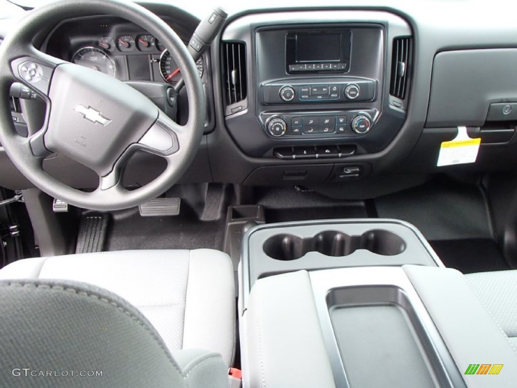 2014 Silverado 1500 WT Double Cab 4x4 - Black / Jet Black/Dark Ash photo #5