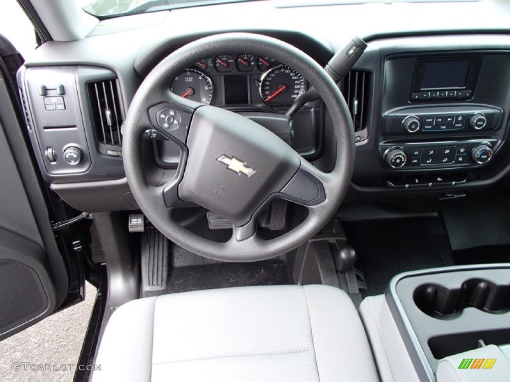 2014 Silverado 1500 WT Double Cab 4x4 - Black / Jet Black/Dark Ash photo #6