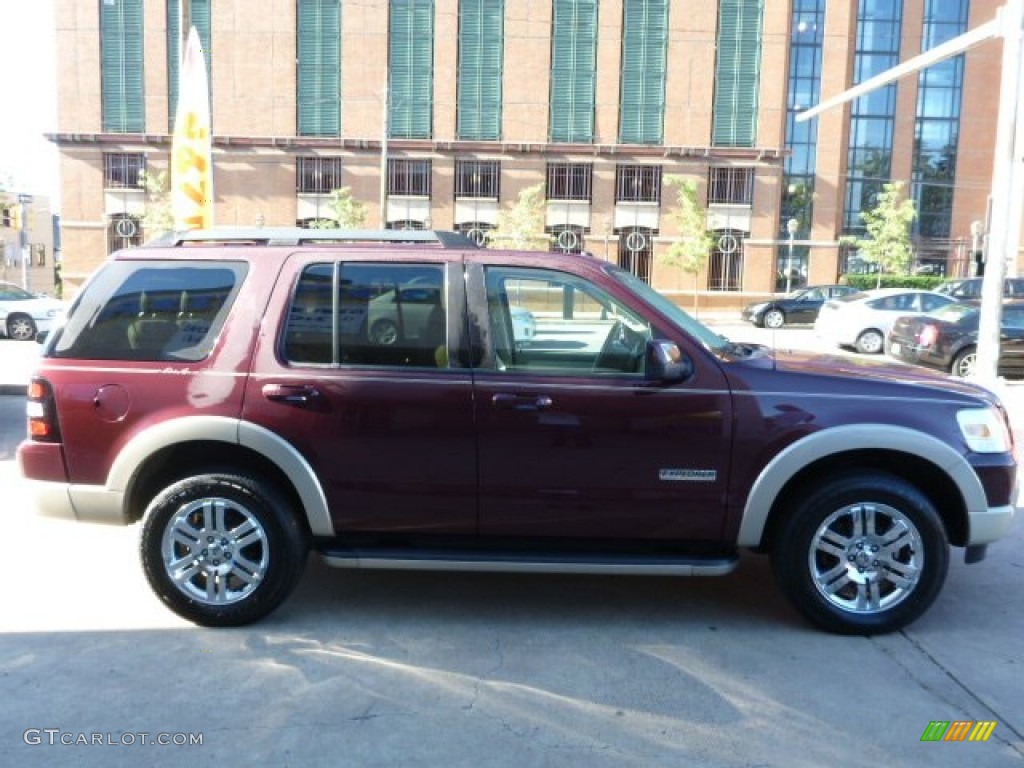 2008 Explorer Eddie Bauer 4x4 - Dark Cherry Metallic / Camel photo #17