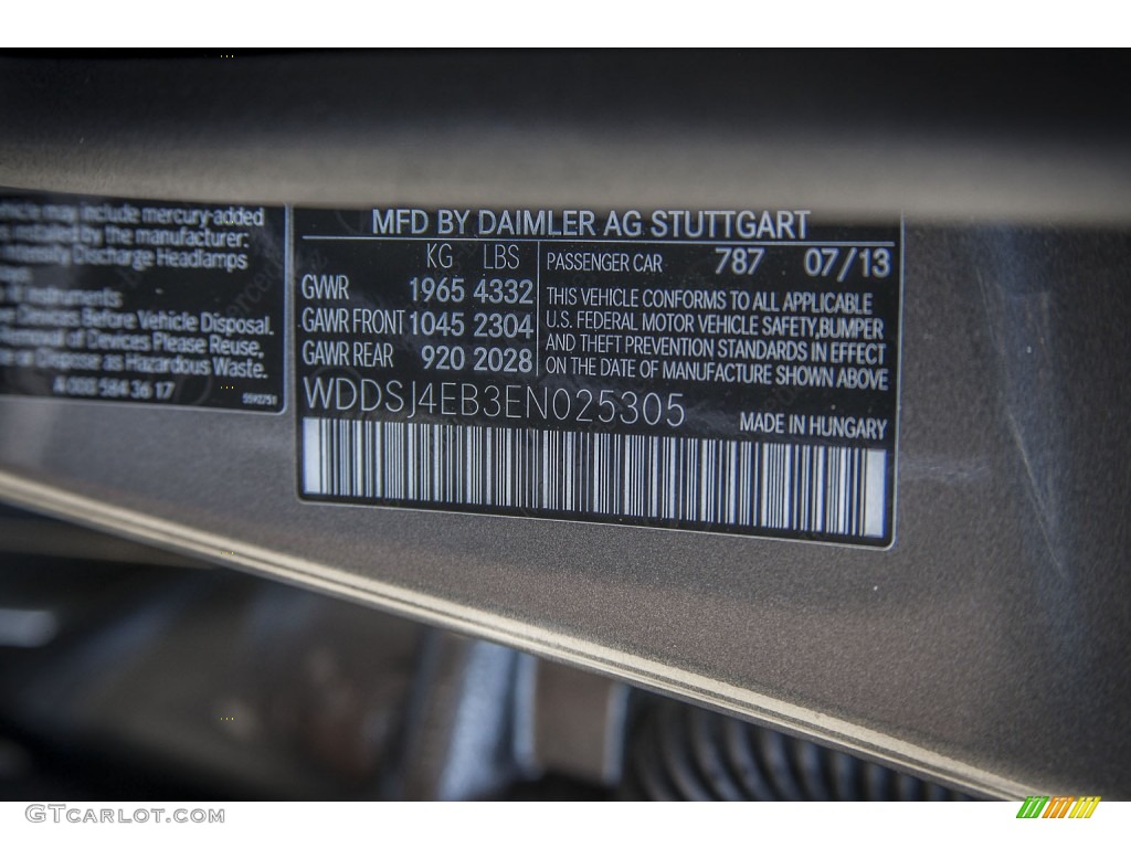 2014 CLA Color Code 787 for Mountain Gray Metallic Photo #86214296