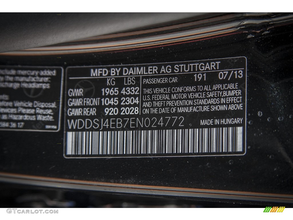 2014 CLA Color Code 191 for Cosmos Black Metallic Photo #86214656