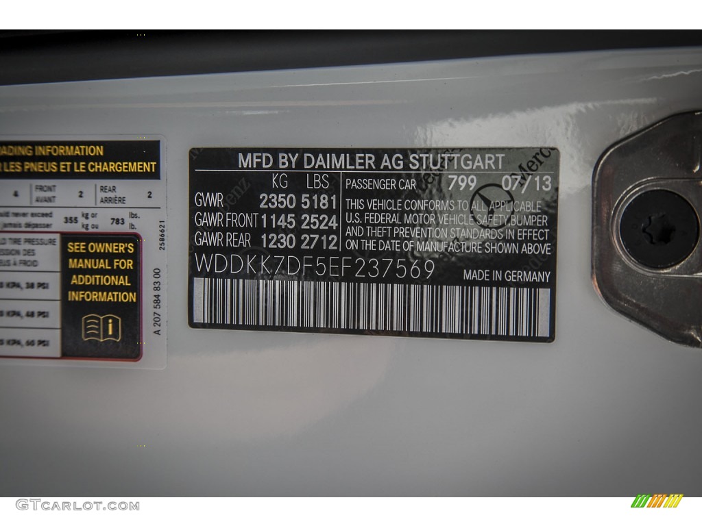 2014 E Color Code 799 for Diamond White Metallic Photo #86216246