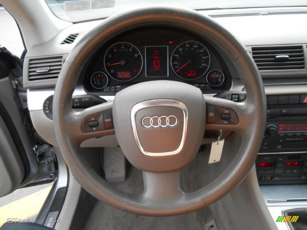 2006 Audi A4 2.0T Sedan Platinum Steering Wheel Photo #86223539