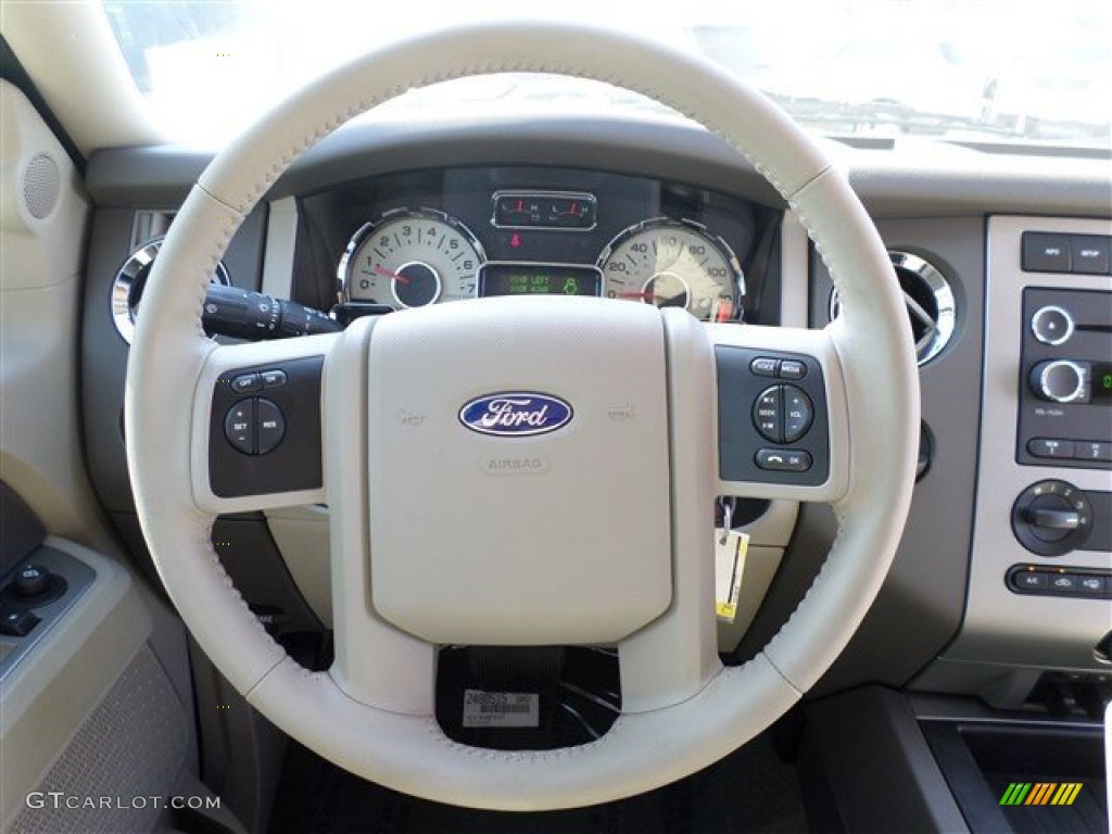 2014 Ford Expedition XLT Stone Steering Wheel Photo #86229188