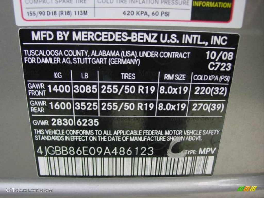 2009 ML Color Code 723 for Sand Beige Metallic Photo #86229230