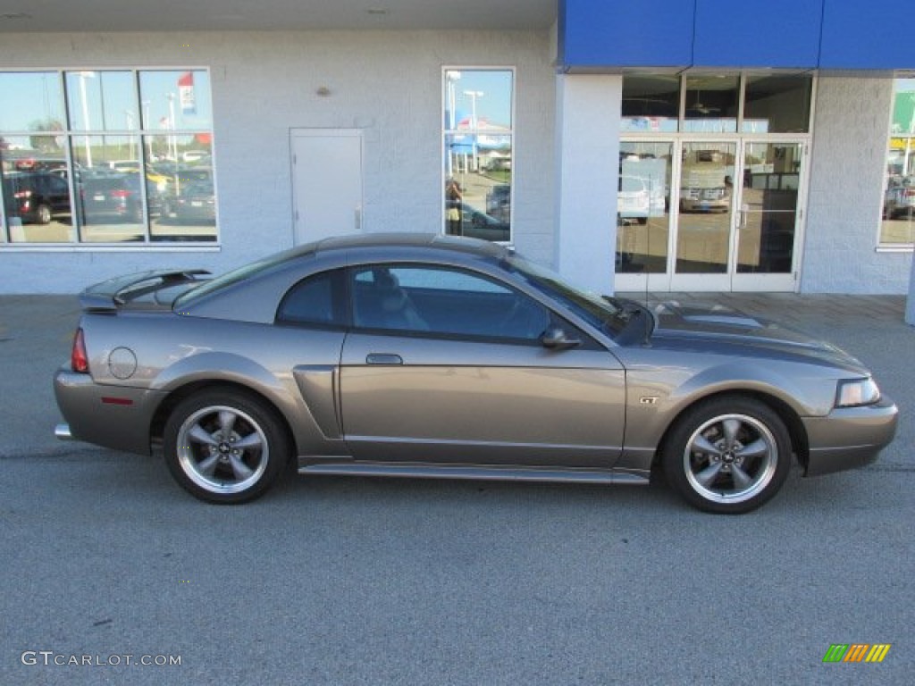 2001 Mustang GT Coupe - Mineral Grey Metallic / Dark Charcoal photo #2