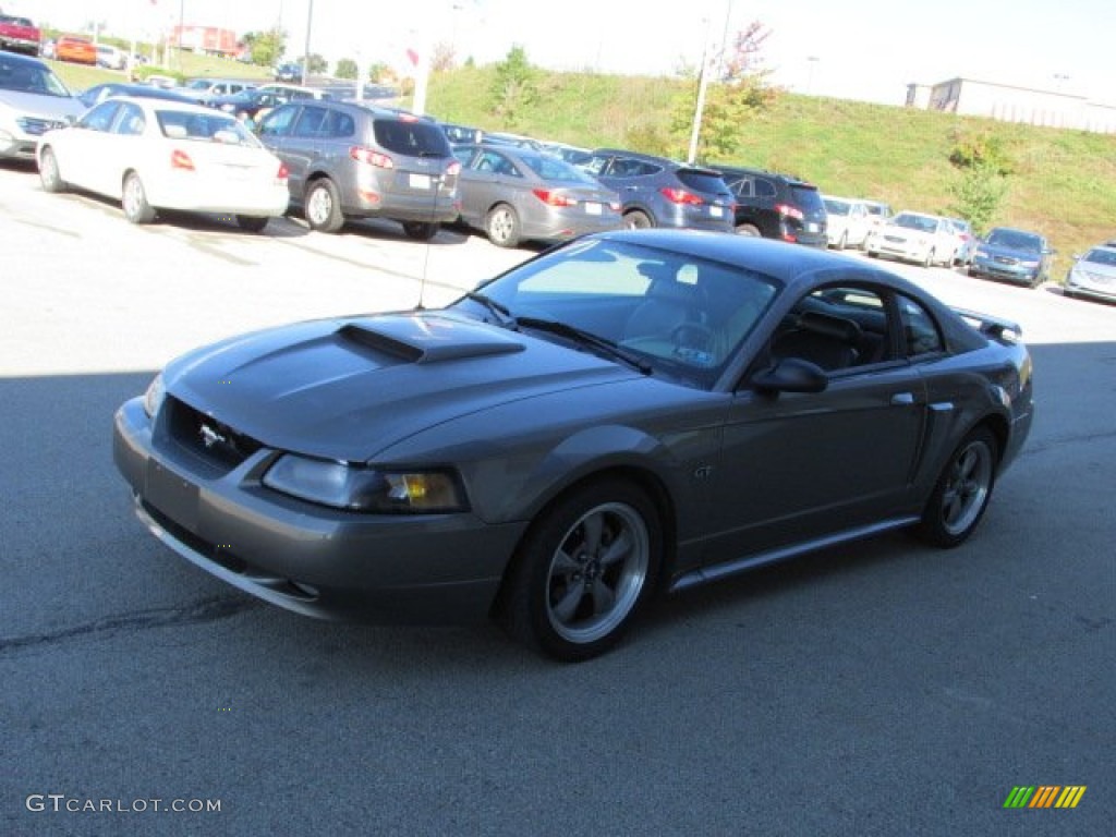2001 Mustang GT Coupe - Mineral Grey Metallic / Dark Charcoal photo #4