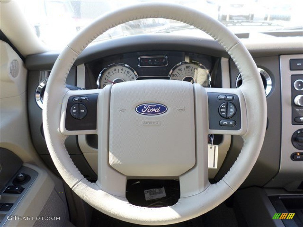 2014 Ford Expedition XLT Stone Steering Wheel Photo #86229773