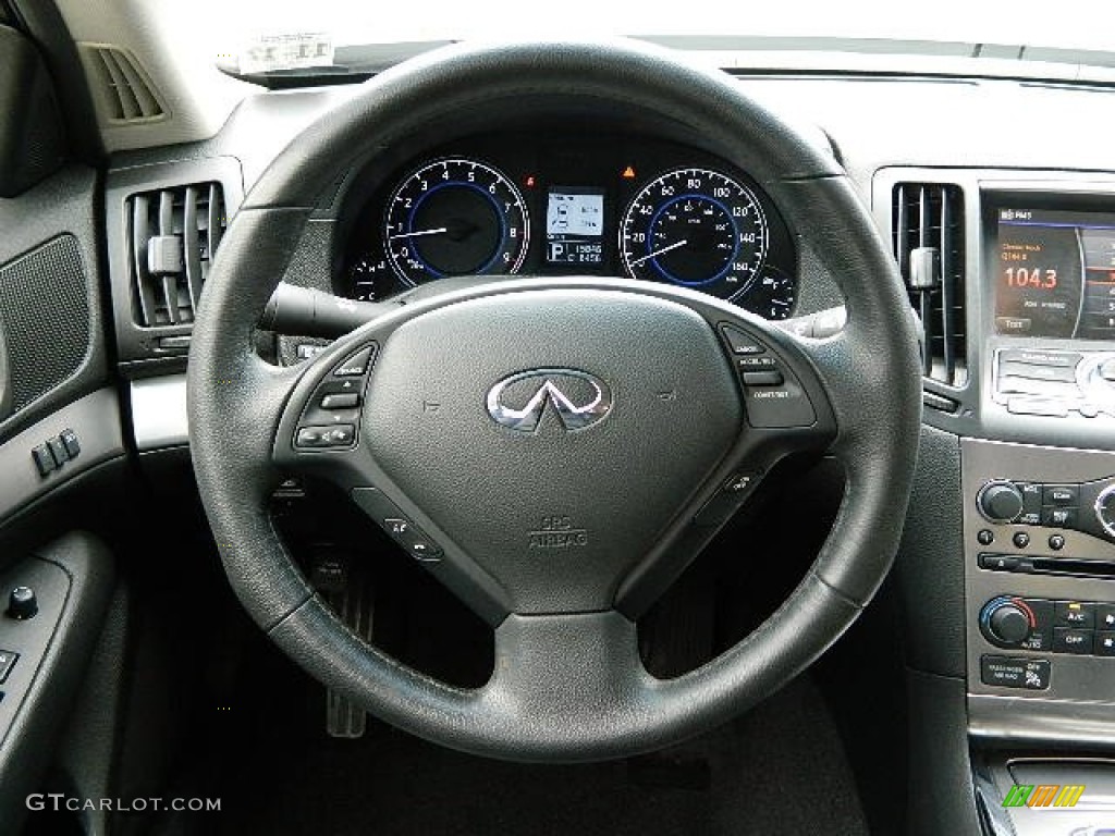 2013 Infiniti G 37 x AWD Sedan Graphite Steering Wheel Photo #86230344