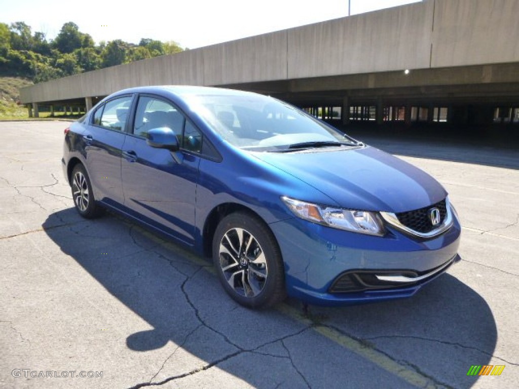 2013 Civic EX Sedan - Dyno Blue Pearl / Gray photo #1