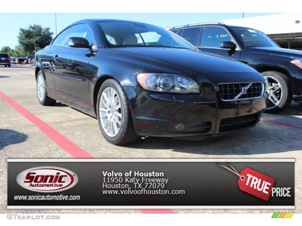 2007 C70 T5 Convertible - Solid Black / Calcite Cream photo #1