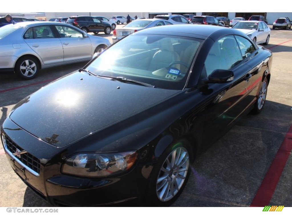 2007 C70 T5 Convertible - Solid Black / Calcite Cream photo #3