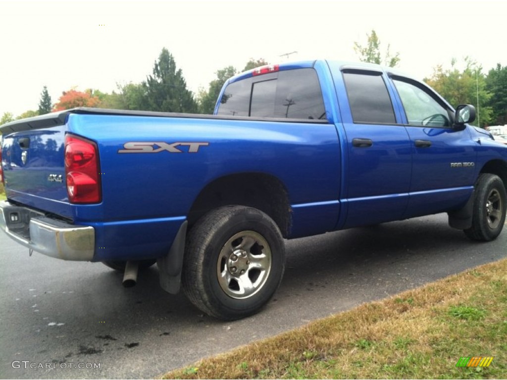 2007 Ram 1500 SXT Quad Cab 4x4 - Electric Blue Pearl / Medium Slate Gray photo #5