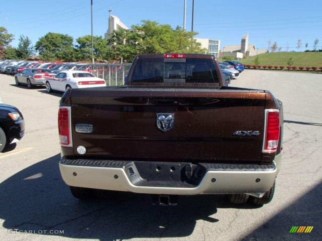 2014 3500 Laramie Longhorn Crew Cab 4x4 Dually - Western Brown / Canyon Brown/Light Frost Beige photo #7