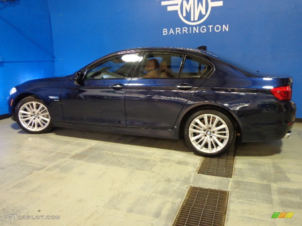 2012 5 Series 550i xDrive Sedan - Imperial Blue Metallic / Cinnamon Brown photo #4