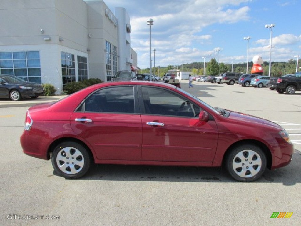 2009 Spectra EX Sedan - Spicy Red Metallic / Beige photo #2