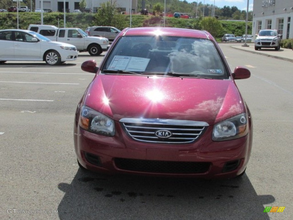 2009 Spectra EX Sedan - Spicy Red Metallic / Beige photo #3