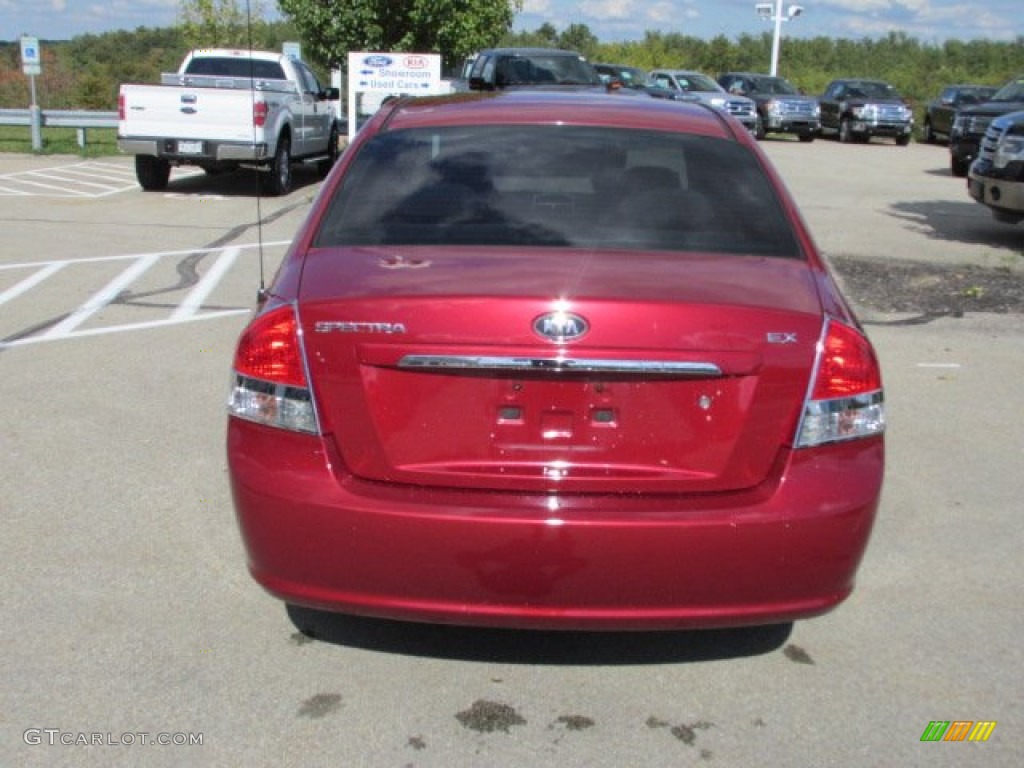 2009 Spectra EX Sedan - Spicy Red Metallic / Beige photo #7