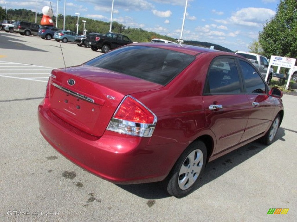 2009 Spectra EX Sedan - Spicy Red Metallic / Beige photo #8