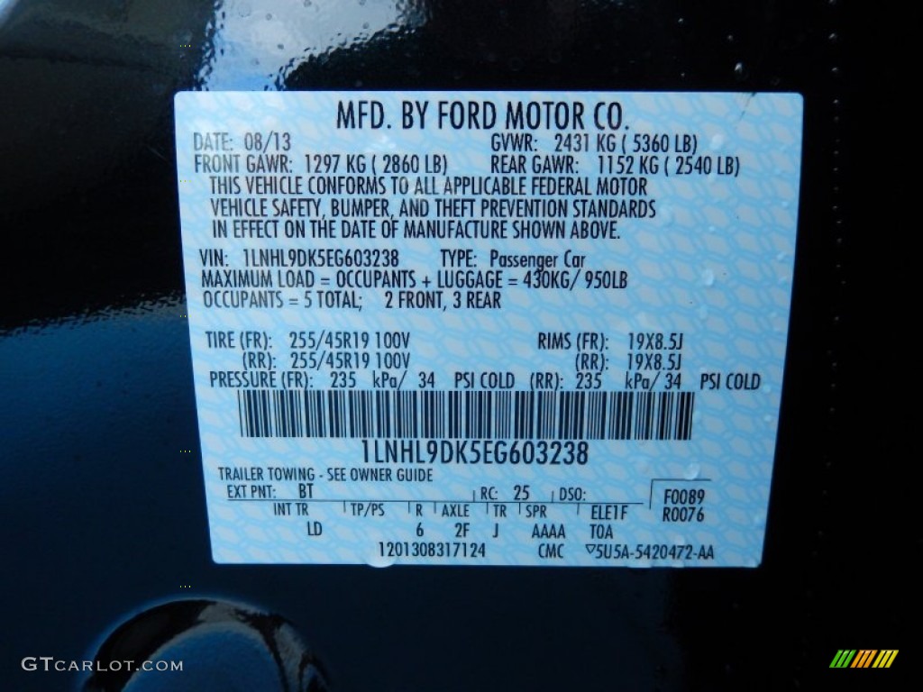 2014 MKS Color Code BT for Dark Side Metallic Photo #86240582