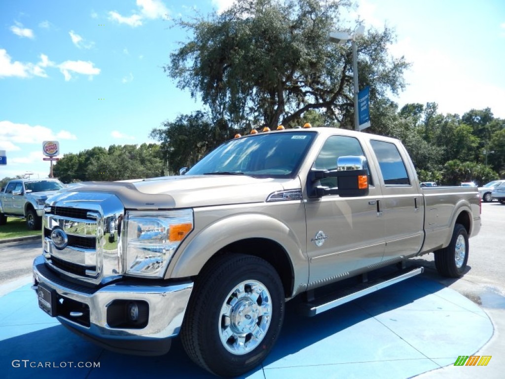 2014 F350 Super Duty Lariat Crew Cab - Pale Adobe Metallic / Adobe photo #1