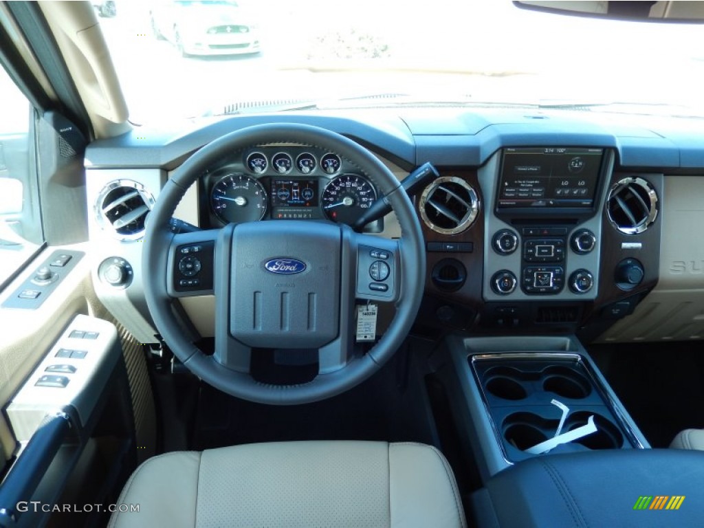 2014 Ford F350 Super Duty Lariat Crew Cab Adobe Dashboard Photo #86241950