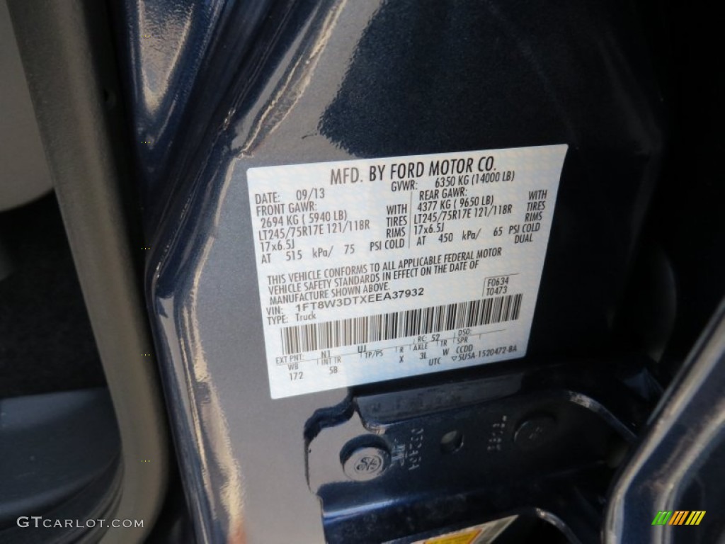 2014 Ford F350 Super Duty Lariat Crew Cab 4x4 Dually Color Code Photos