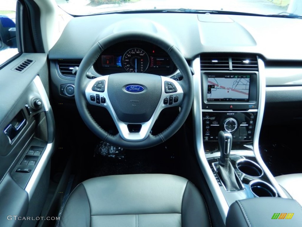 2013 Ford Edge Sport Charcoal Black/Liquid Silver Smoke Metallic Dashboard Photo #86244665