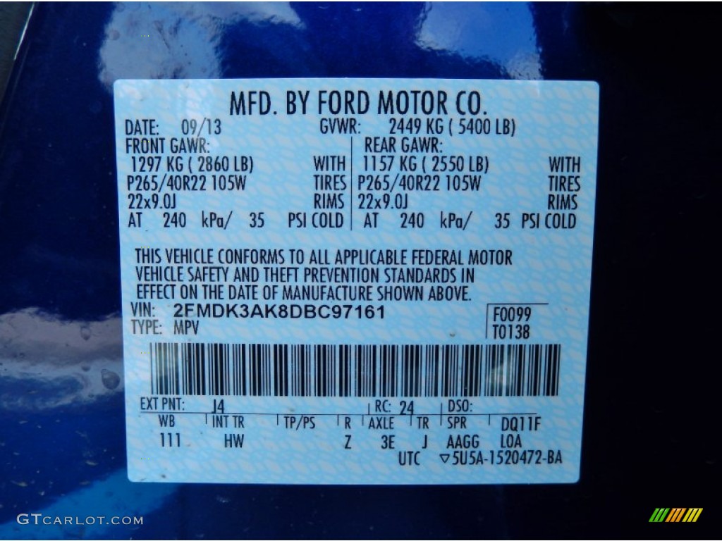 2013 Ford Edge Sport Color Code Photos