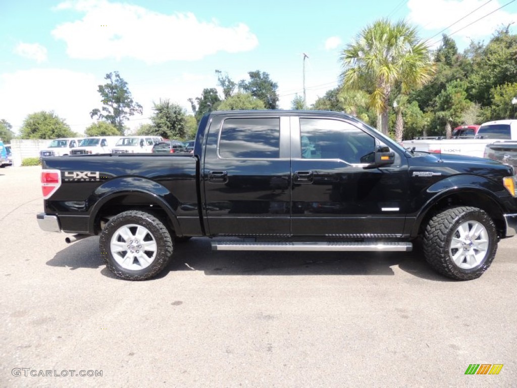 2011 F150 Lariat SuperCrew 4x4 - Ebony Black / Pale Adobe photo #14