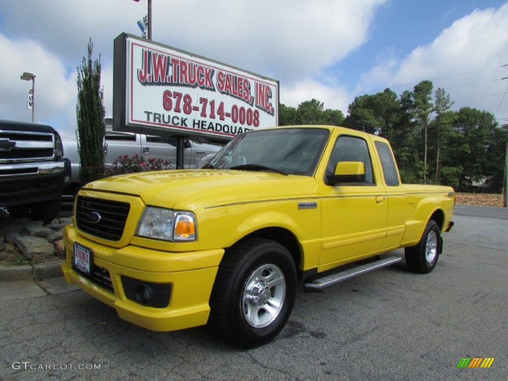 2006 Ranger STX SuperCab - Screaming Yellow / Ebony Black photo #2