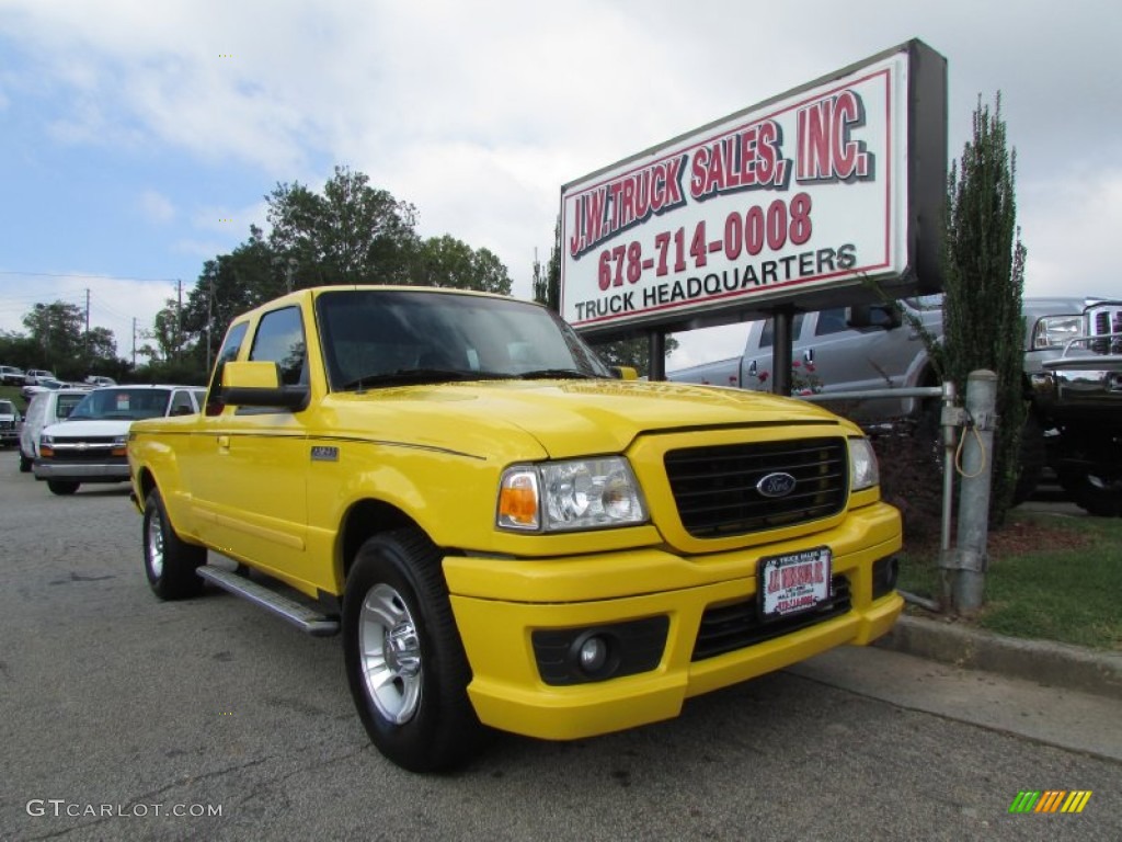 2006 Ranger STX SuperCab - Screaming Yellow / Ebony Black photo #11