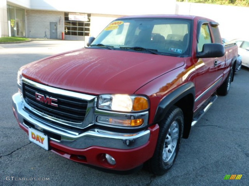 2005 Sierra 1500 SLE Extended Cab 4x4 - Fire Red / Dark Pewter photo #8