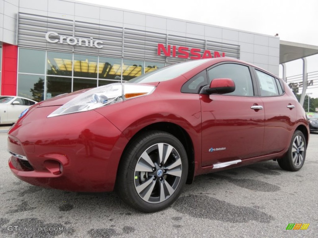 2013 LEAF SL - Cayenne Red / Black photo #1