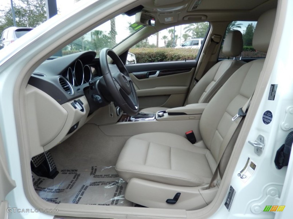 Almond Beige Interior 2012 Mercedes-Benz C 250 Sport Photo #86255447