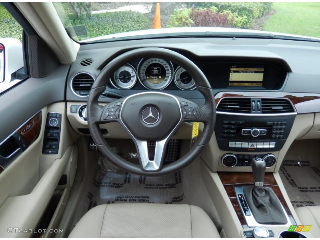 2012 Mercedes-Benz C 250 Sport Almond Beige Dashboard Photo #86255609