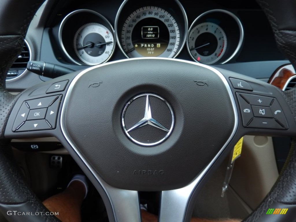 2012 Mercedes-Benz C 250 Sport Almond Beige Steering Wheel Photo #86255684