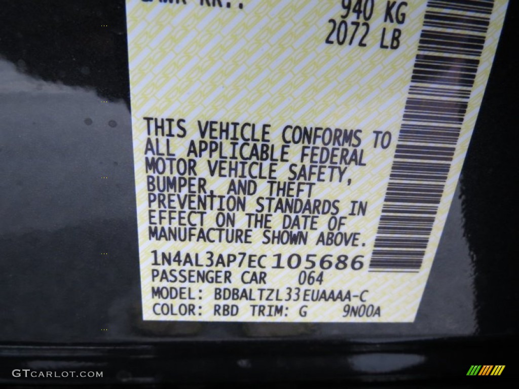 2014 Altima Color Code RBD for Storm Blue Photo #86256917