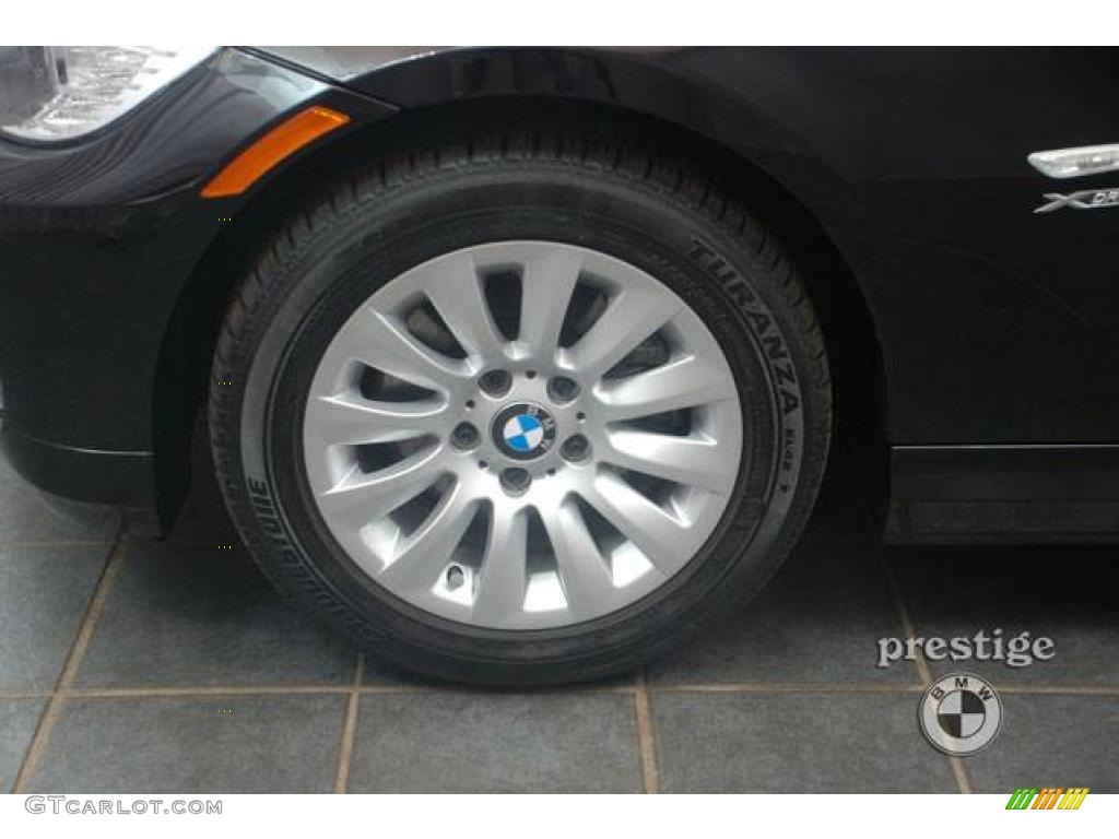 2009 3 Series 328xi Sedan - Jet Black / Black photo #8