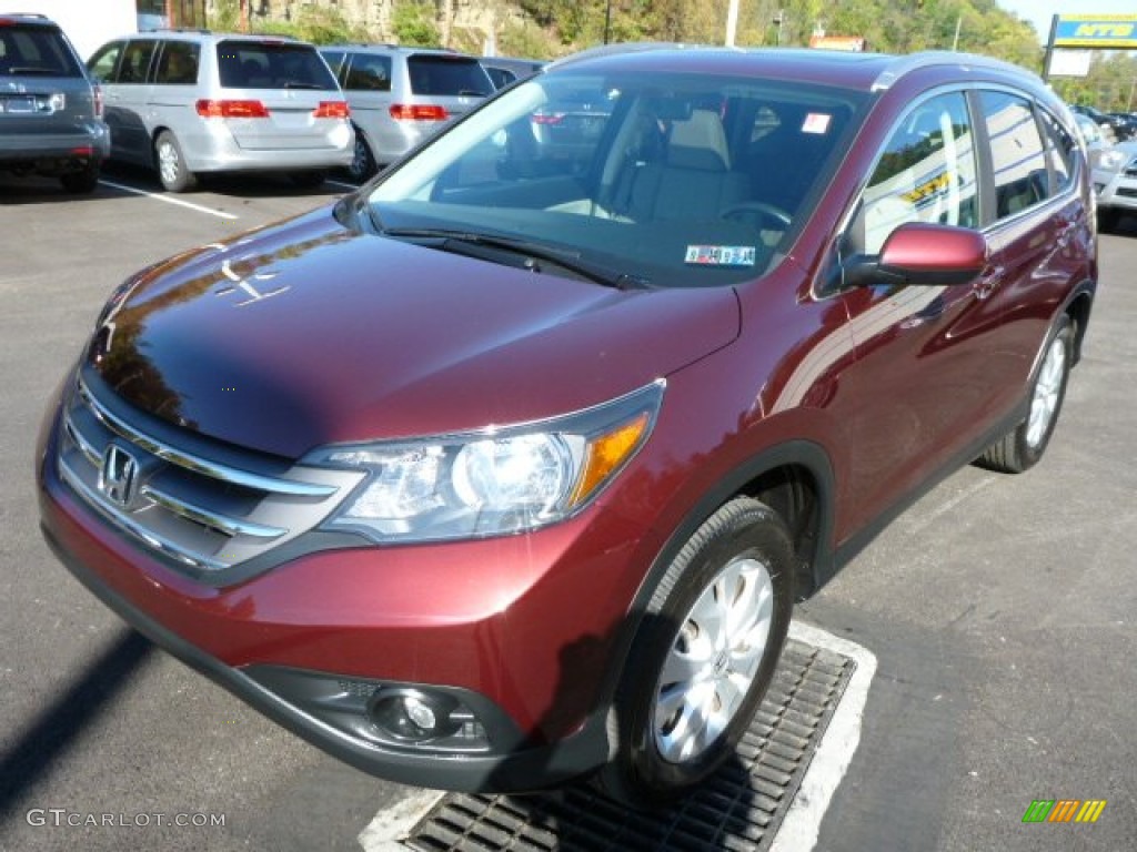 2012 CR-V EX-L 4WD - Basque Red Pearl II / Gray photo #7