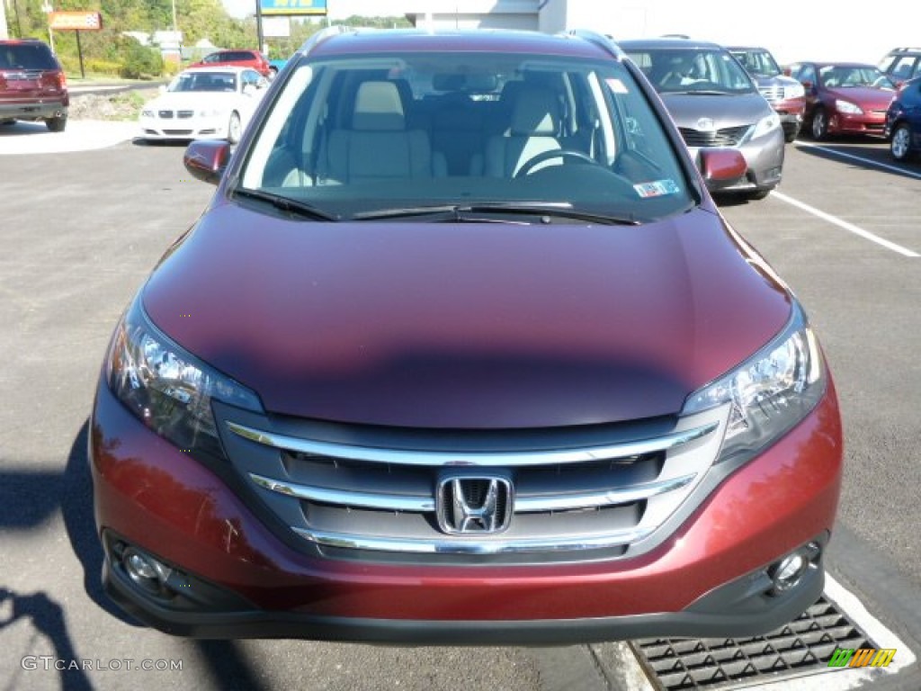 2012 CR-V EX-L 4WD - Basque Red Pearl II / Gray photo #8