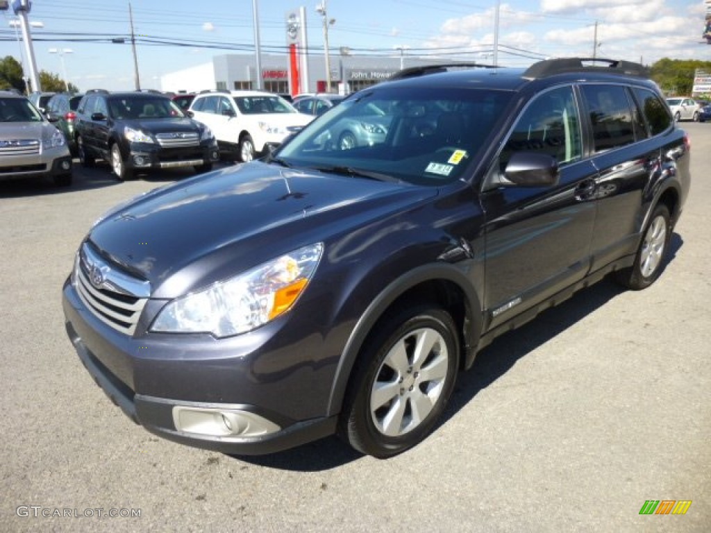 2011 Outback 2.5i Premium Wagon - Graphite Gray Metallic / Off Black photo #3