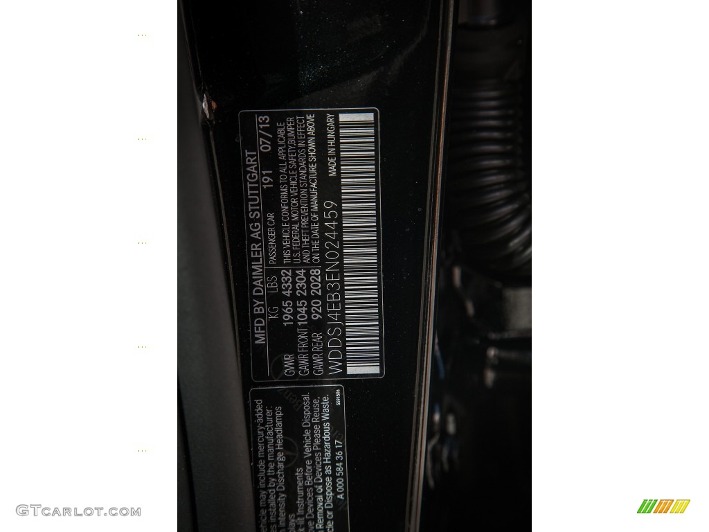 2014 CLA Color Code 191 for Cosmos Black Metallic Photo #86269025