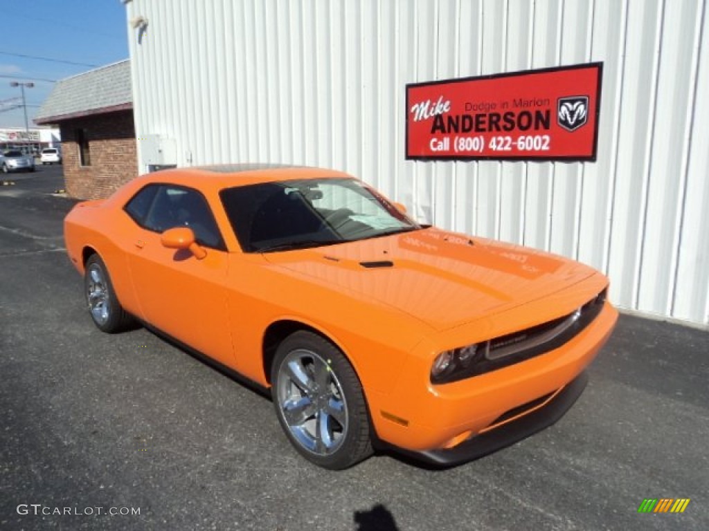 2014 Challenger R/T - Header Orange / Dark Slate Gray photo #1